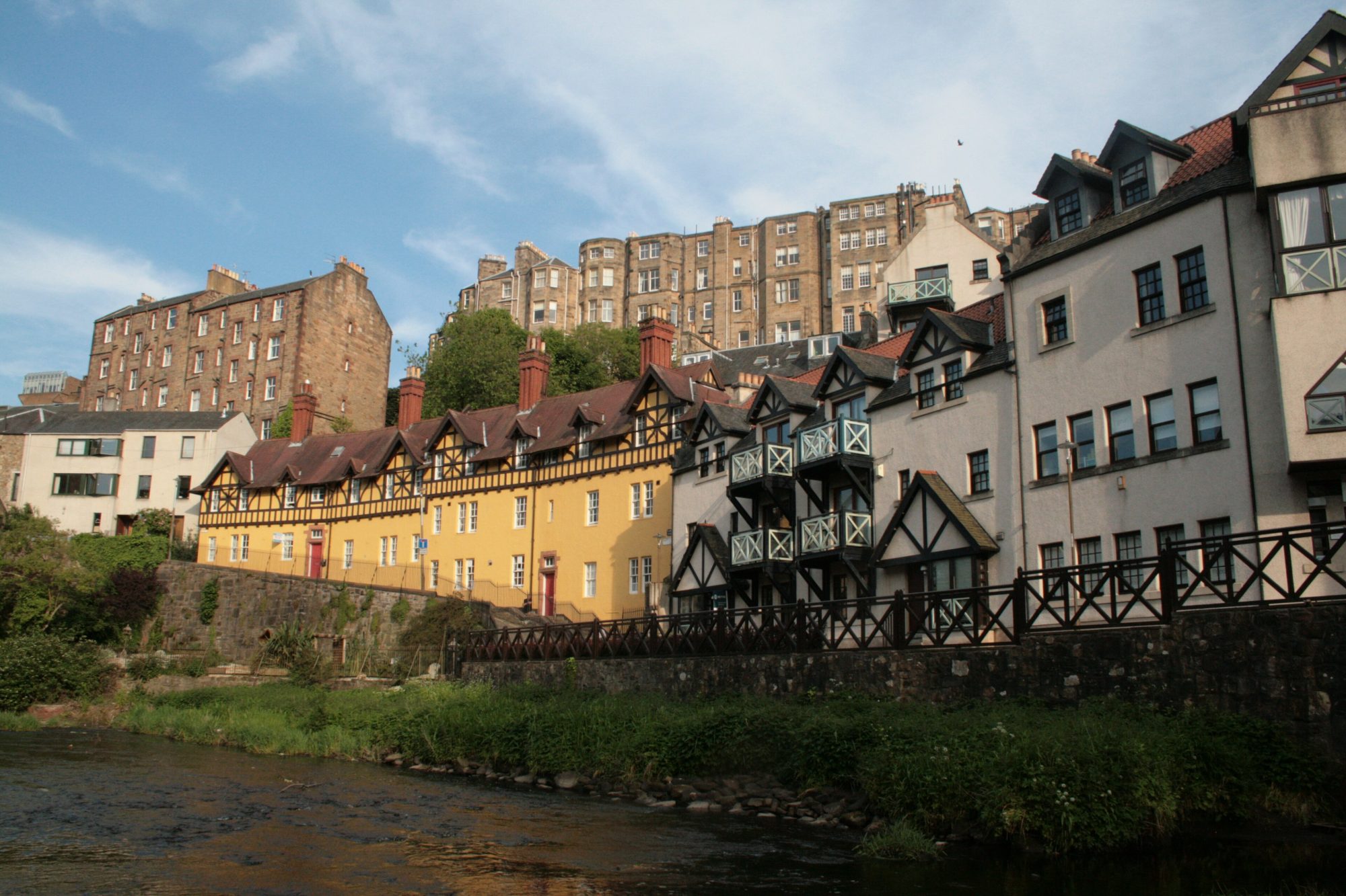 Buildings beside the Water of Leith in Dean Village, Edinburgh
